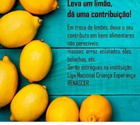 Campanha “Leva um limão, dá uma contribuição!” apoia a Renascer